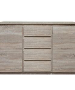 Comoda, 2 usi, 4 sertare, din mdf stejar sonoma, Panama, 133x41x88 cm