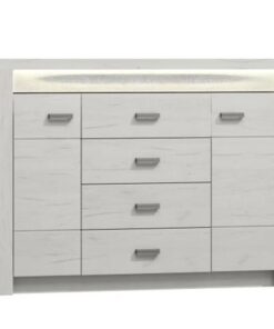 Comoda, 2 usi, 4 sertare, din pal frasin alb, Infinity, 137x42x104 cm