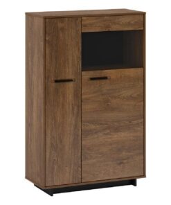 Comoda, 2 usi, din mdf stejar bolzano negru, Delis, 89x38x180 cm