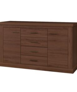 Comoda, 4 sertare, 2 usi mdf stejar stirling, Hilard, 153x44x88 cm