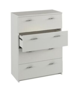 Comoda, 4 sertare, mdf laminat alb, Natali, 64x85x31,8 cm