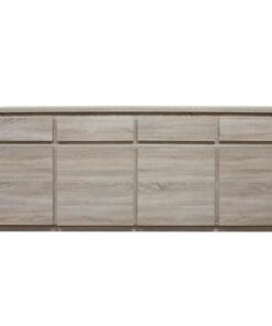 Comoda, 4 usi, 4 sertare, din pal stejar sonoma, Panama, 220x41x88 cm
