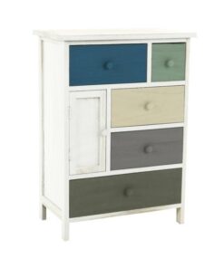 Comoda, 5 sertare, 1 usa din lemn, Monet, 50x30x70 cm