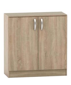 Comoda, cu 2 usi din mdf maro stejar sonoma, Betty, 90x39x93 cm