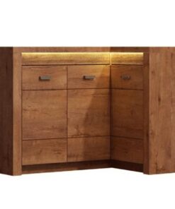 Comoda, de colt din pal maro frasin deschis, Infinity, 131x42x104 cm
