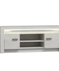 Comoda TV, frasin alb, Infinity,137x42x53 cm
