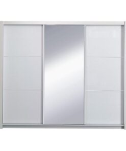 Dulap 3 usi glisante mdf alb lucios Asiena 208X213 cm