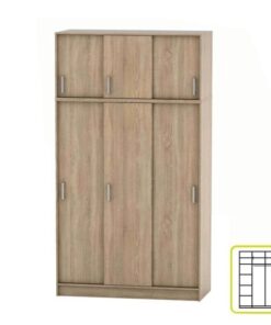 Dulap 3 usi glisante mdf stejar sonoma Betty