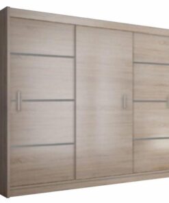 Dulap 3 usi glisante mdf stejar sonoma gri Merina