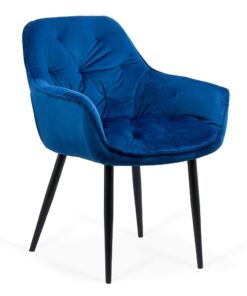 Scaun dining din catifea BUC 257 albastru