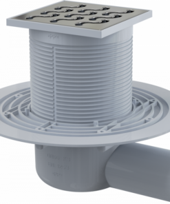 Sifon pardoseala cu gratar otel inoxidabil, 105x105 mm iesire laterala si guler izolatie APV102