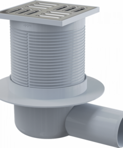 Sifon pardoseala cu gratar otel inoxidabil, 105x105 mm iesire laterala Alcadrain APV1