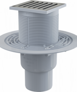 Sifon pardoseala cu gratar otel inoxidabil, 105x105 mm iesire verticala si guler izolatie APV203