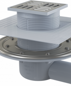 Sifon pardoseala cu gratar otel inoxidabil, iesire laterala, guler izolatie si flansa metalica APV1324