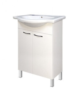 Set dulap baie cu 2 usi si lavoar inclus, 69 x 50 cm, Cersanit Sati Emilia