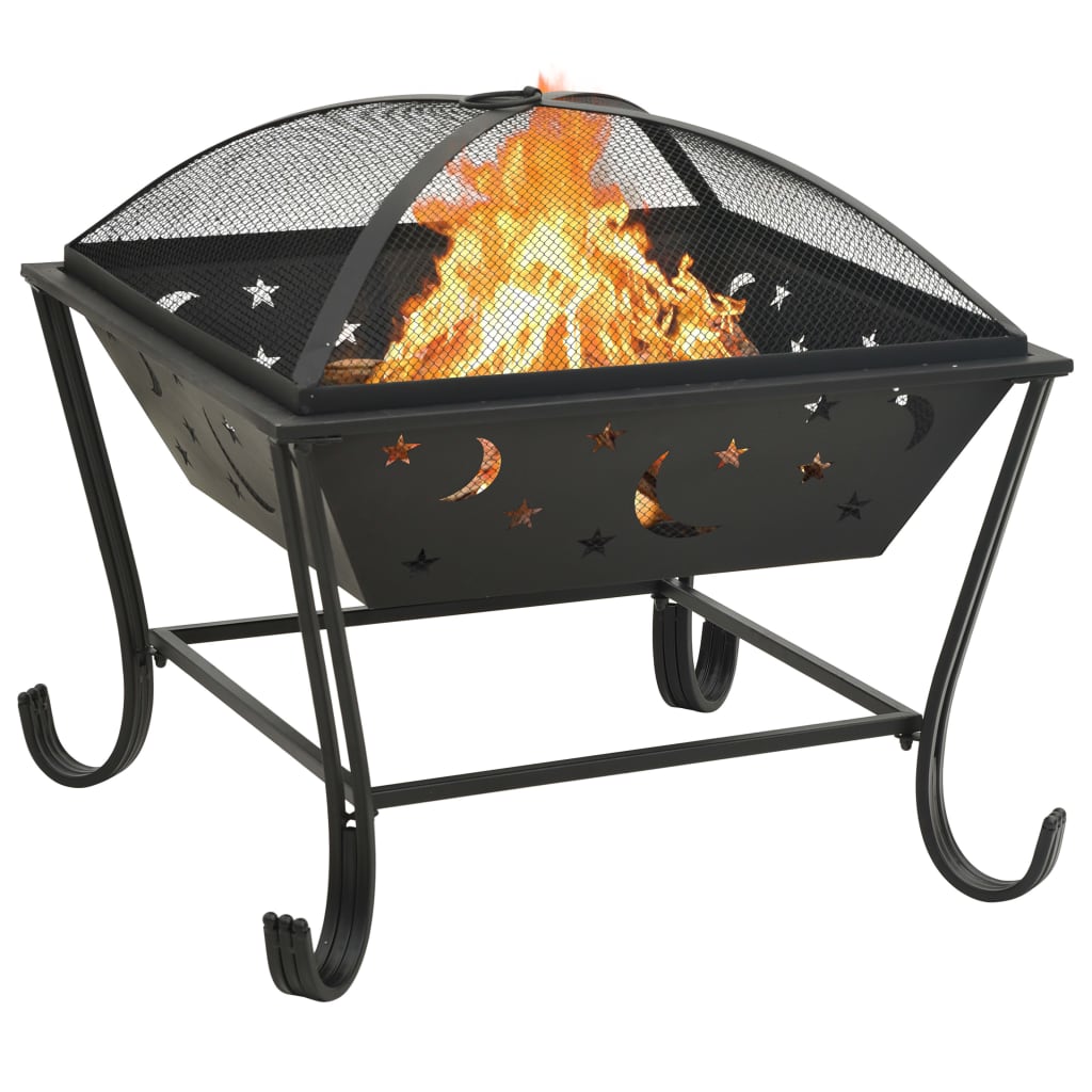 vidaXL Vatră de foc cu vătrai, 62 cm, oțel, XXL