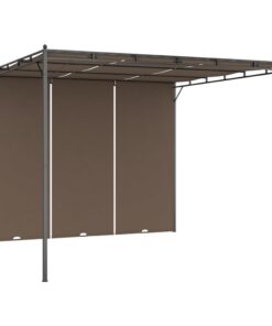 vidaXL Pavilion de grădină cu perdea laterală, gri taupe, 3x3x2,25 m