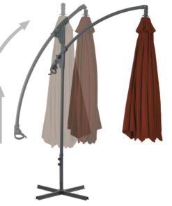 vidaXL Umbrelă suspendată cu stâlp din oțel, teracota, 250 x 250 cm