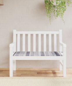 vidaXL Pernă bancă de grădină, gri carouri, 120x50x3 cm, textil Oxford