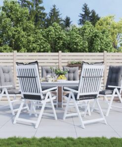 vidaXL Perne scaun cu spătar înalt, 6 buc., gri, 120x50x7 cm, textil