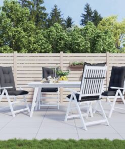 vidaXL Perne scaun cu spătar înalt, 4 buc. negru 120x50x7 cm textil