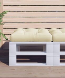 vidaXL Pernă de paleți, crem, 60x60x12 cm, material textil