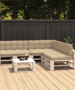 vidaXL Perne pentru canapea din paleți, 7 buc., bej