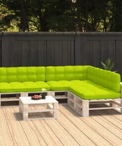 vidaXL Perne pentru canapea din paleți, 7 buc, verde crud