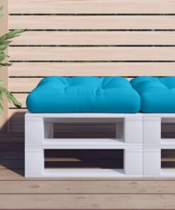 vidaXL Pernă de paleți, albastru, 58x58x10 cm, material textil