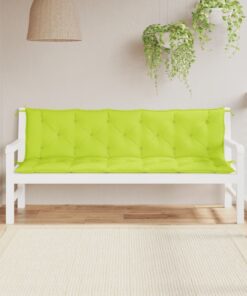 vidaXL Perne bancă de grădină 2 buc., verde aprins, țesătură oxford