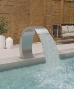 vidaXL Fântână de piscină cu LED, 22x60x70 cm, oțel inoxidabil 304