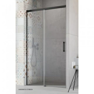 Usa de nisa culisanta Radaway Idea Black DWJ stanga 110 x H200.5 cm profil negru mat