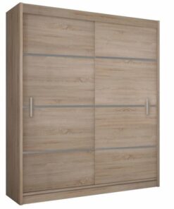 Dulap 2 usi glisante pal stejar sonoma gri Merina