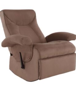 Fotoliu recliner cu functie electrica de vibratie textil maro Suarez 90x60x95 cm