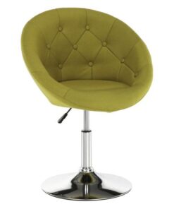 Fotoliu rotativ tapiterie textil verde picioare crom Gulen 64x56x94 cm