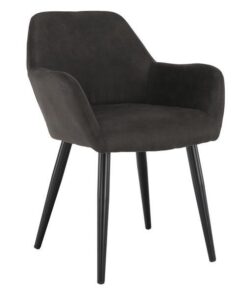 Fotoliu tapiterie din piele periata maro picioare metal negru Lacey 55x61x81 cm
