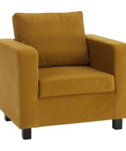 Fotoliu tapiterie textil galben mustar Luana 87x78x85 cm