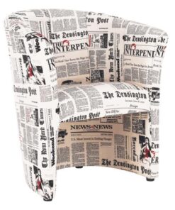 Fotoliu tapiterie textil motiv ziare Cuba 65x60x77 cm