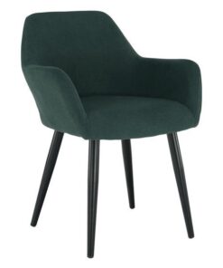 Fotoliu tapiterie textil verde picioare metal negru Lacey 55x61x81 cm