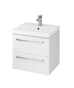 Set dulap baie suspendat 2 sertare Lara cu lavoar Gala City inclus, 50 cm, alb