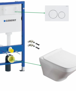 Set vas wc suspendat, clapeta alba, rezervor wc incastrat