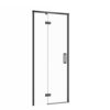Usa sticla dus batanta 90x195 cm profil negru Cersanit Larga, montare stanga
