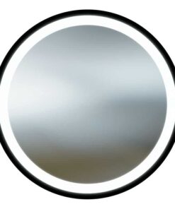 Oglinda rotunda baie Olivia 70 cm Neagra cu iluminare led