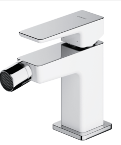 Baterie pentru bideu Omnires Parma Crom cu Alb Lucios