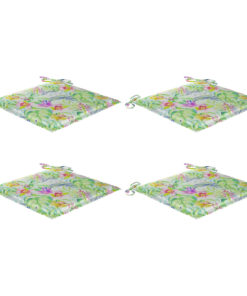 vidaXL Perne de scaun, model frunze, 4 buc., 50x50x3 cm, textil Oxford