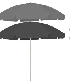 vidaXL Umbrelă de plajă, antracit, 300 cm