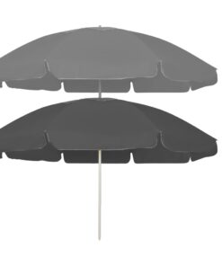 vidaXL Umbrelă de plajă, antracit, 240 cm