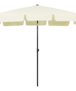 vidaXL Umbrelă de plajă, galben nisip, 200x125 cm