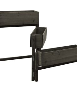 vidaXL Jardinieră pliabilă, gri, 60x14x75 cm, lemn masiv de brad