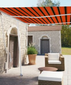vidaXL Copertină autonomă retractabilă automat, oranj&maro 350x250 cm